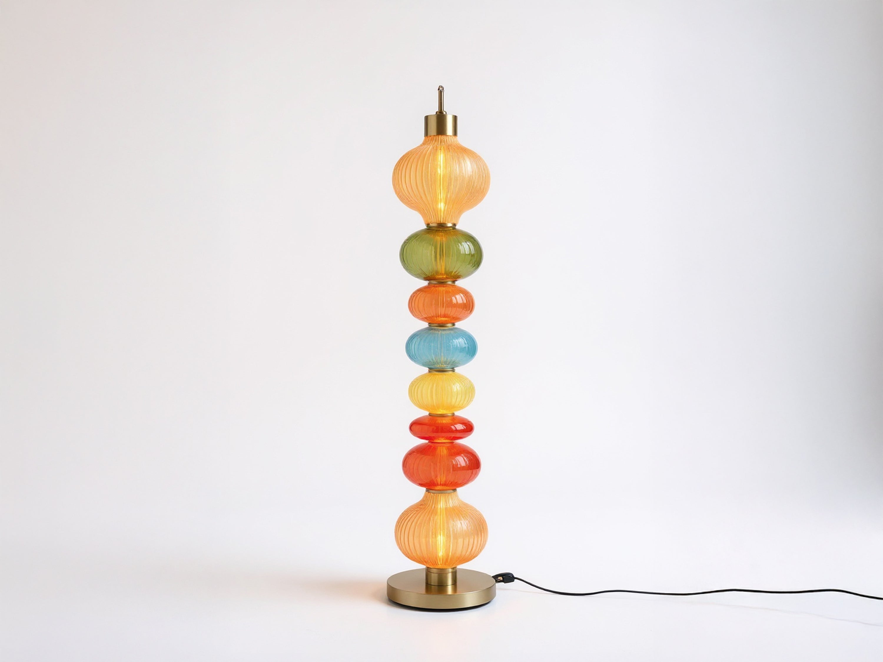 Handmade Glass Floor Lamp Unique Tall Floor Lamp